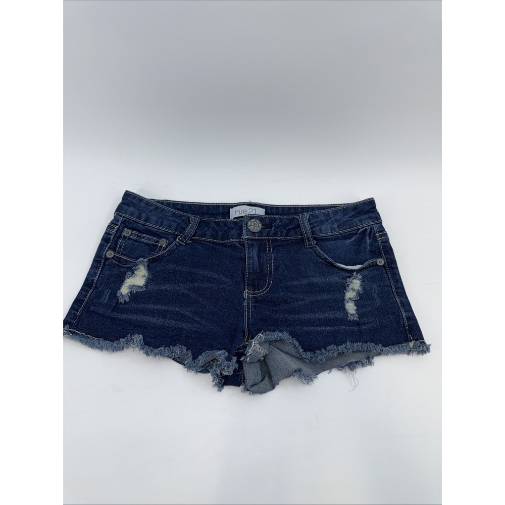 Rue21 Cut off Dark Wash Distressed Jean Shorts Sz 1/2